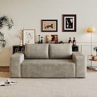 Sofa Couch Camel 2-Seater Sofa Couch with Armrests, Vintage Living Room Sofa Sleeper Sofa Couch Loveseat