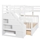 preview thumbnail 38 of 44, Twin over Full L-Shaped Wooden Bunk Bed,Sloping Ladder and Staircase