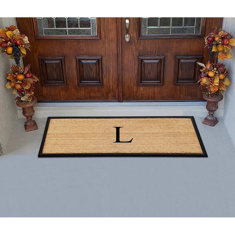 A1HC Rubber/Coir Molded Monogrammed Double Doormat 18"x48"