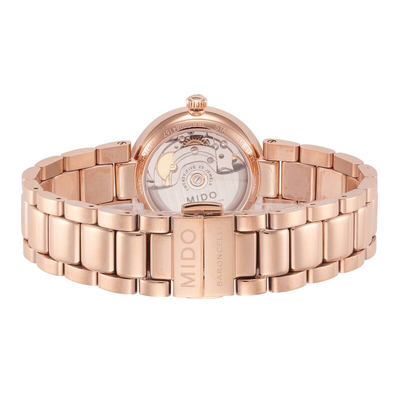 Mido Women's Baroncelli II 33mm Silver Dial Stainless Steel Automatic Watch - Gold-Tone - One Size