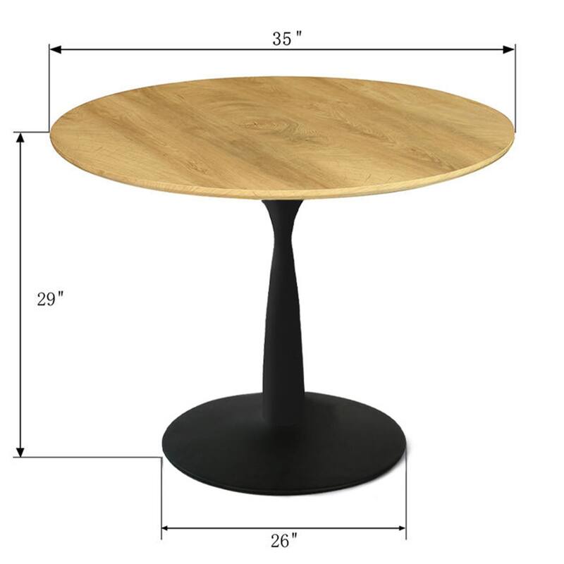 Round 35" Pedestal Dining Table - 36"x36"x29"