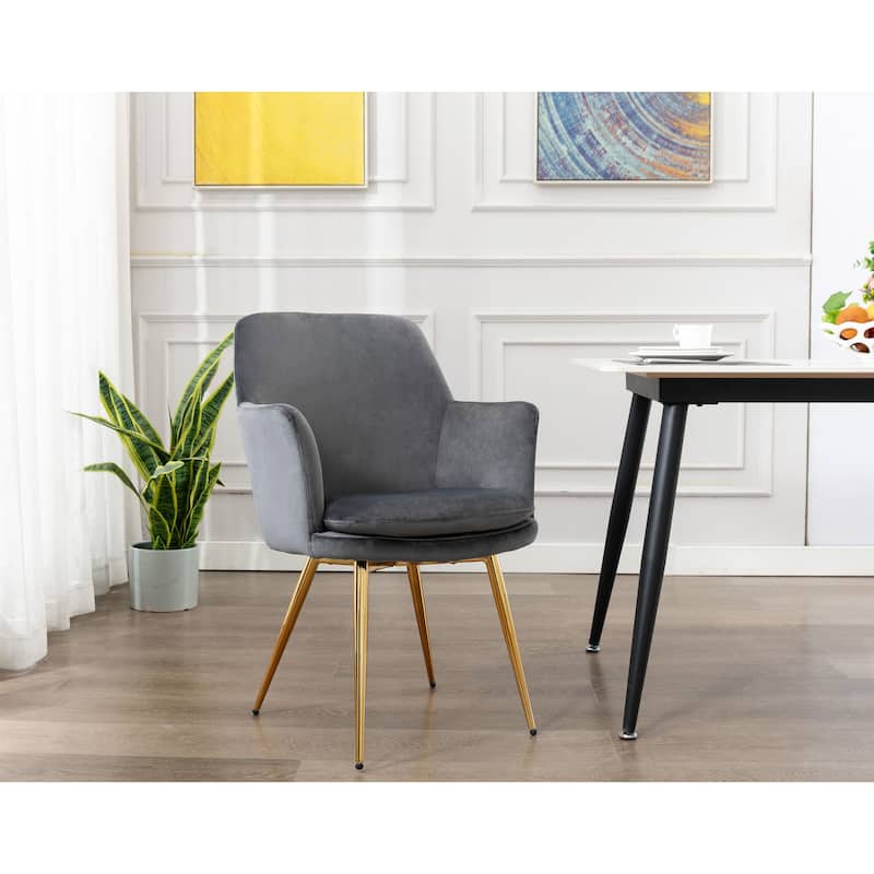Porthos Home Gemma Velvet and Goldtone Metal Accent Chair