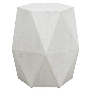 Sunburst Top Geometric Side Accent Table - 18" - White
