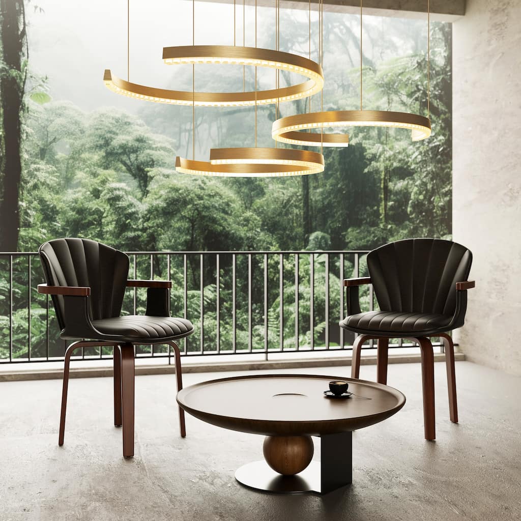 Mid-Century Modern Bentwood Swivel Dining Chairs (Set of 2) - Heat-Pressed PU Leather Accent Chairs