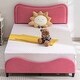 preview thumbnail 7 of 13, Mixoy Kids Bed with Curved Upholstered Headboard,Childs Princess Bed