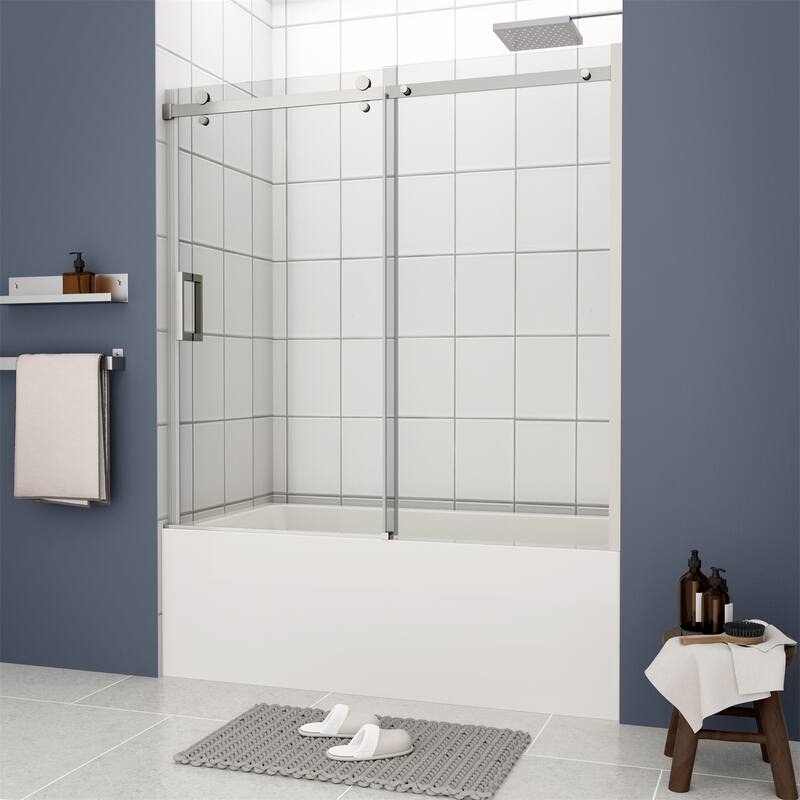 Bathtub Sliding Shower Door with 5/16" Tempered Glass