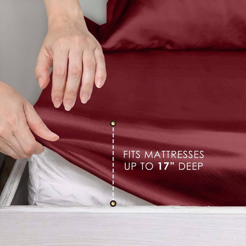 Martex Elegance Satin Merlot Sheet Set