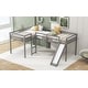 preview thumbnail 1 of 12, Playful Design, L-Shaped Structure Wood Loft Bed with One Side Slide, Safety Guaranteed, Twin, Grey
