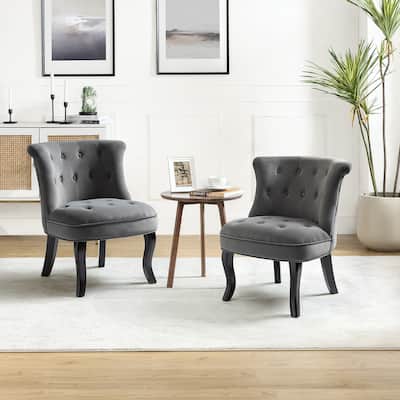 Christi Vibrant Tufted Velvet Upholstered Accent Chairs Set of 2 by HULALA HOME