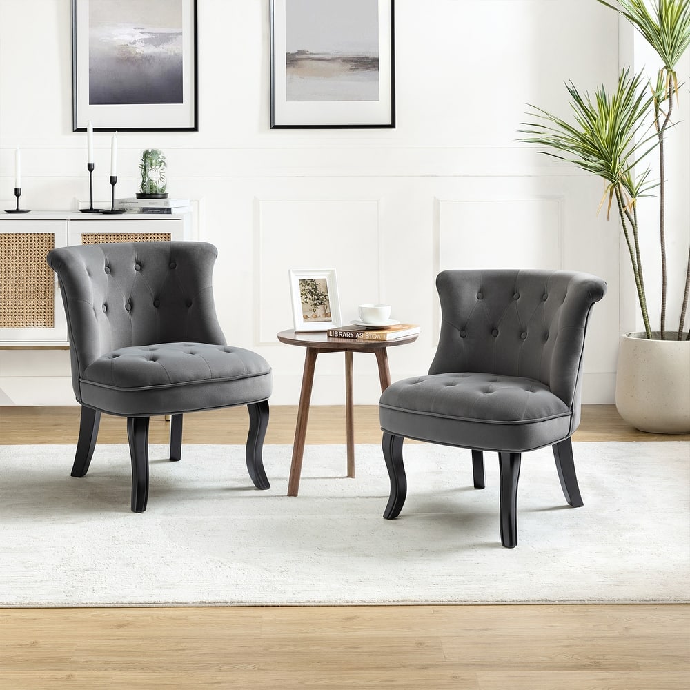 Christi Vibrant Tufted Velvet Upholstered Accent Chairs Set of 2 by HULALA HOME