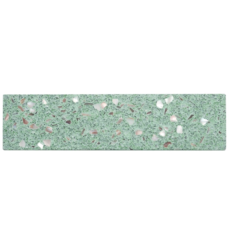 Amalfi 3x12 in. Glossy Shell, Terrazzo Elongated Subway Wall and Floor Tile (5 sq ft/case, 20-Pack)