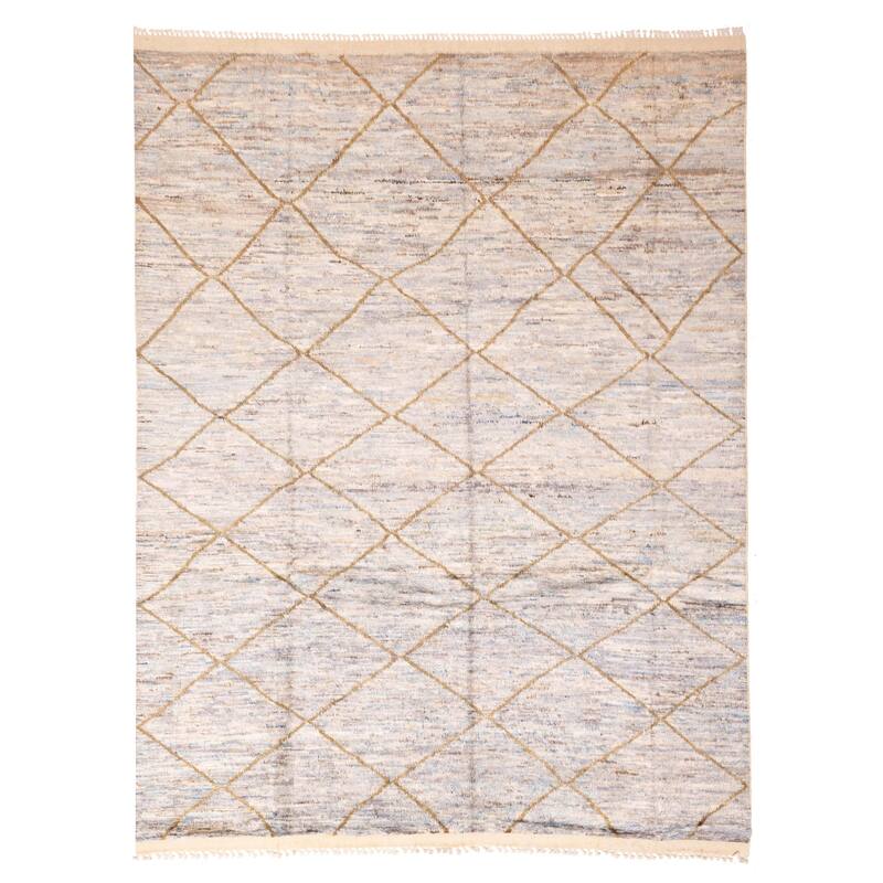 ECARPETGALLERY Hand-knotted Pak Finest Marrakesh Light Blue Wool Rug - 9'3 x 11'11