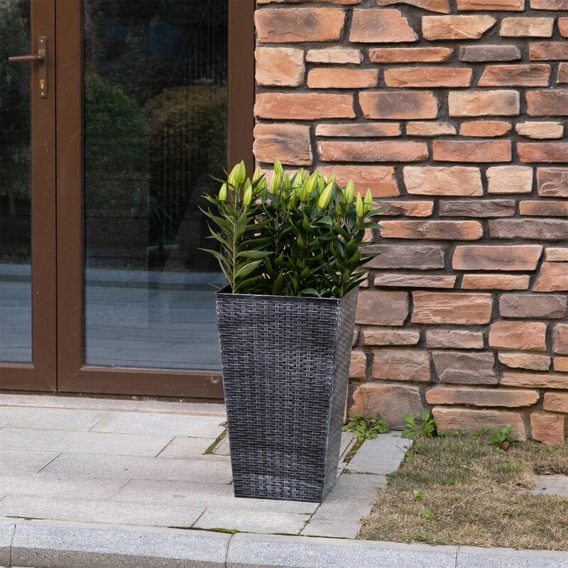 Outsunny Set of 3 Tall Planters with Drainage Hole