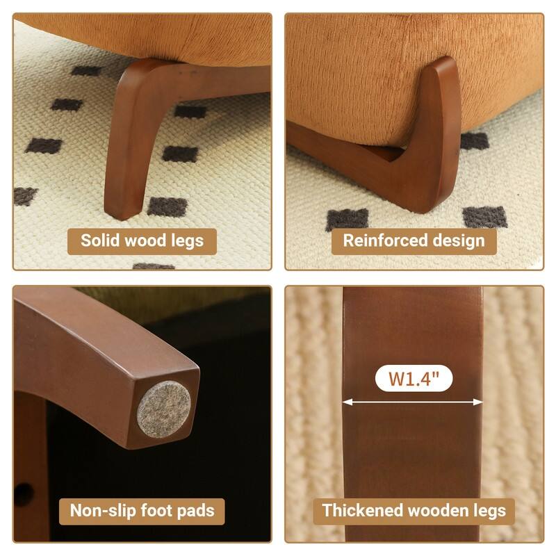 Elegant Velvet Armless Accent Chair - Modern Solid Wood Legs, Versatile Seating for Any Space