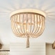 preview thumbnail 12 of 30, OYIPRO 3 - Light 12'' Bohemia Beaded Flush Mount Light Fixtures Wooden Beads