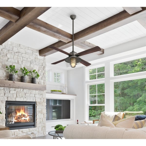 slide 1 of 8, Westinghouse Lighting Porto LED Smart WiFi 52-Inch 4-Blade Ceiling Fan, Compatible with Amazon Alexa & Google Home