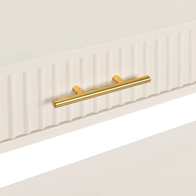 High-Quality Entryway Console Table with Vertical Stripe Drawers, Long Legs