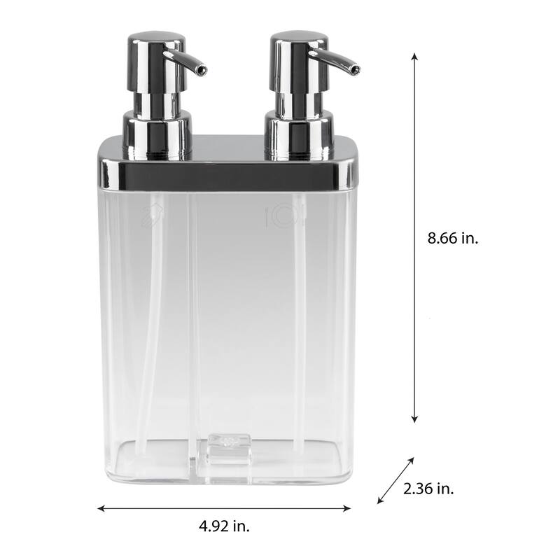 Kitchen Details Dual Pump Soap & Lotion Dispenser in Clear