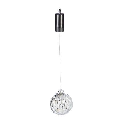 5" Shatterproof Outdoor Safe Battery Operated LED Ball Ornament, Silver