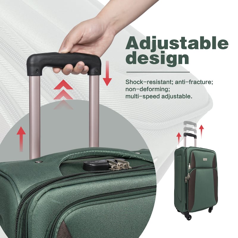 SoftshellLuggage Expandable 4 Piece Set Suitcase Softside Lightweight Luggage Travel Set