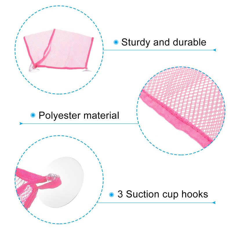Stuffed Animal Net, Mesh Hammock Corner Hanging Nets Holder, Pink