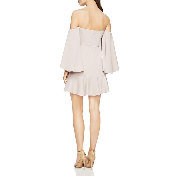 bcbg off the shoulder ruffle dress