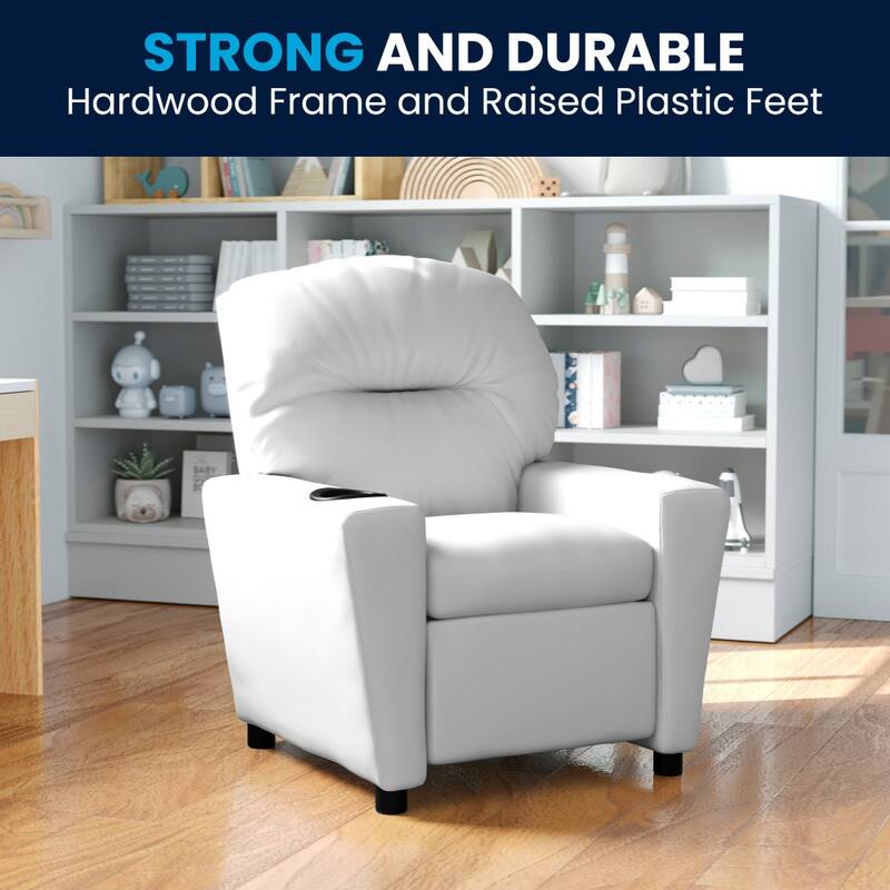 Contemporary Kids Recliner with Cup Holder