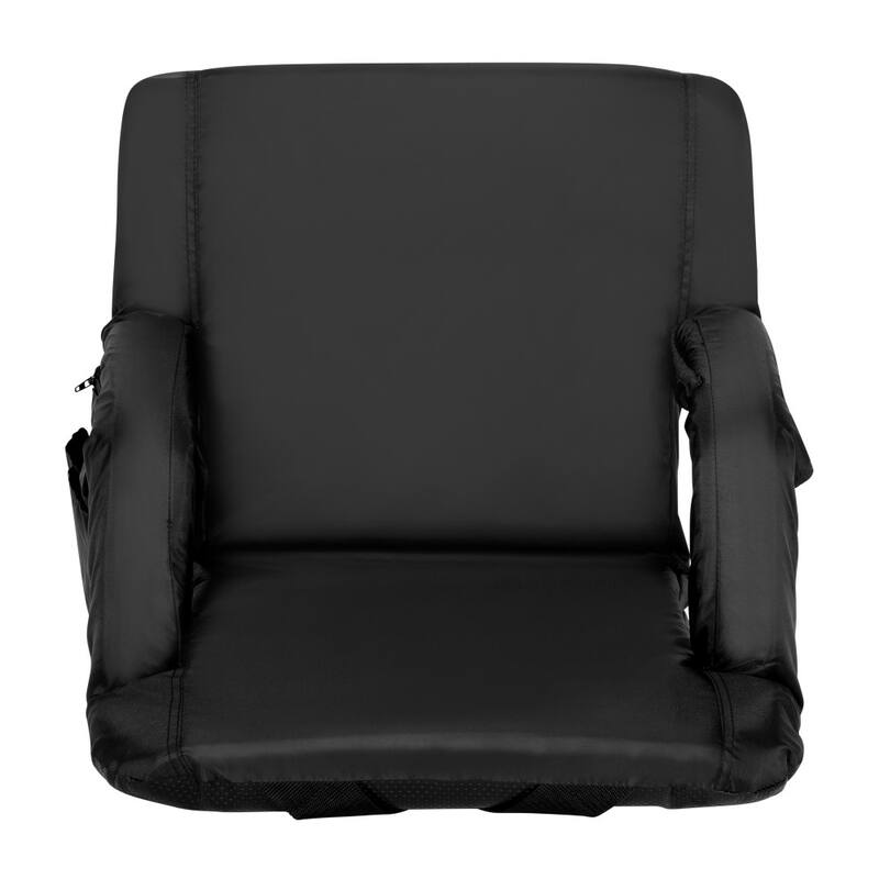 2 Pack Reclining Backpack Padded Stadium Chairs-Armrests & Storge Pockets