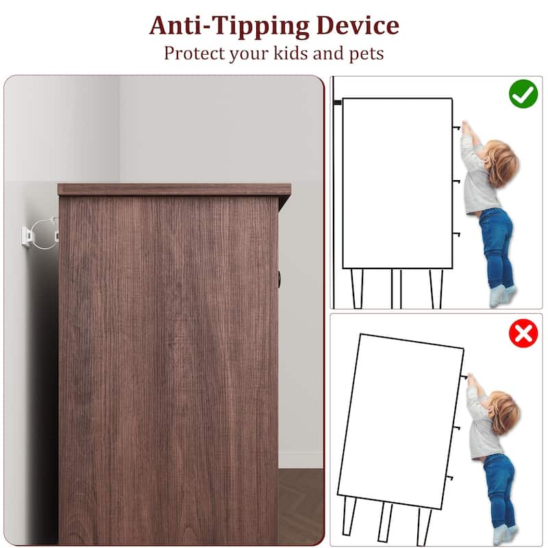 6 Drawer Dresser for Bedroom, 47" Wide Wooden Storage Chest, Freestanding Closet Organizer