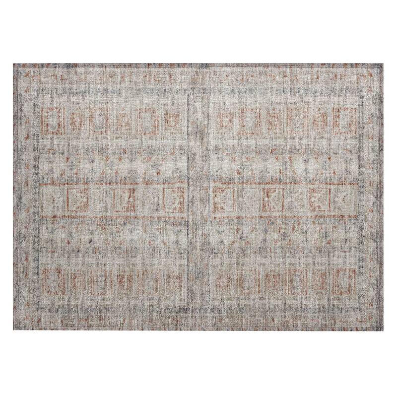 Machine Washable Indoor/Outdoor Global Traditional Chantille Rug