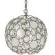 preview thumbnail 1 of 4, Palla 1 Light Antique Silver Sphere Mini Chandelier - 13'' W x 14'' H
