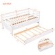 preview thumbnail 3 of 6, White Solid Pine Wood Low Loft Bed Twin Size with Safety Fence