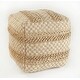 preview thumbnail 2 of 4, Natural Jute Checkered Pouf