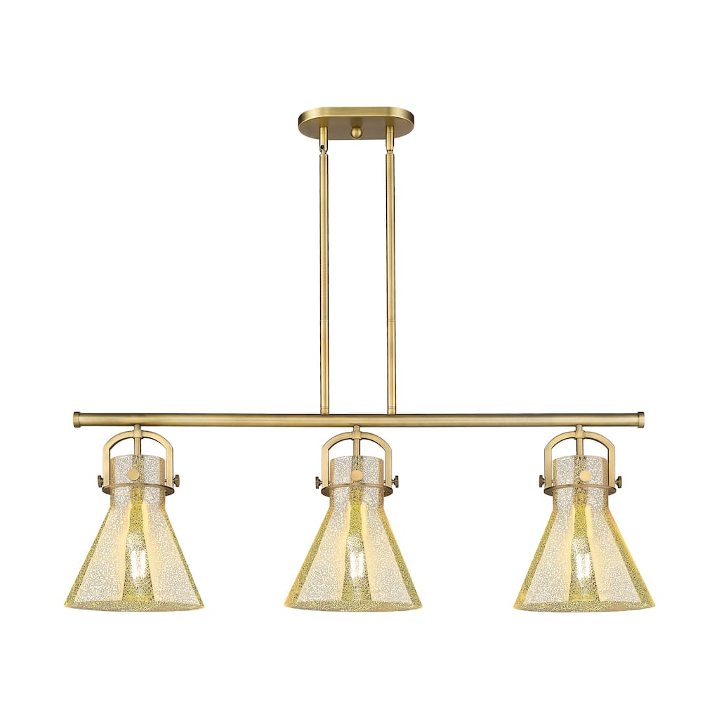Innovations Lighting Urban Downtown - Newton Cone - 3 Light 42" Stem Hung Arched-Frame Island Light
