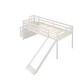 preview thumbnail 5 of 4, White Twin Size Pine Wood Loft Bed with Slide, Staircase, Storage, Full-length Guardrails