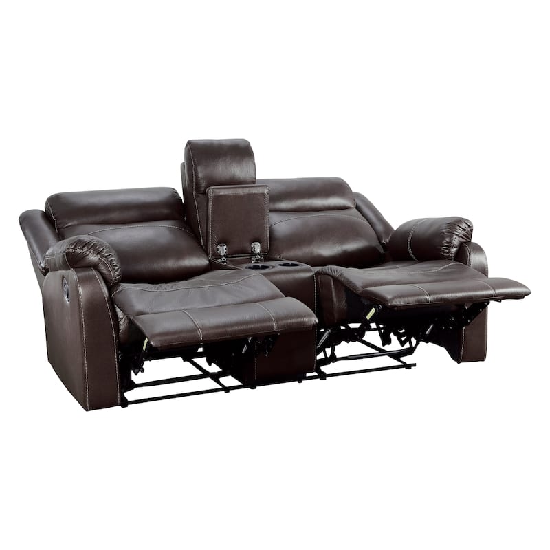 Soho Double Lay Flat Reclining Love Seat with Console
