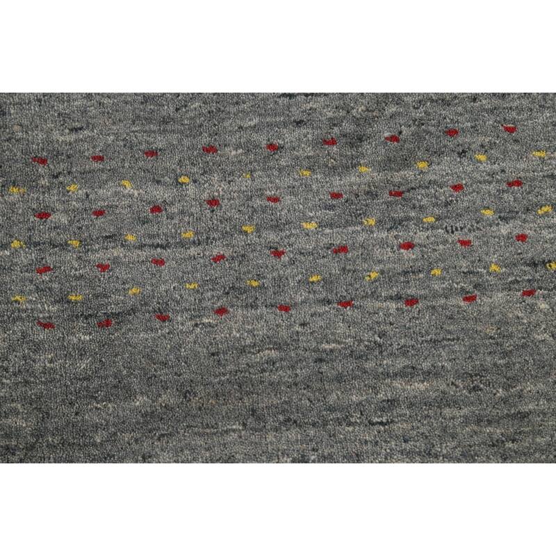 Grey Gabbeh Oriental Area Rug Handmade Wool Carpet - 7'11"x 9'10"