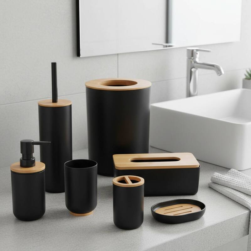 Padang Bathroom Accessories Set Bamboo