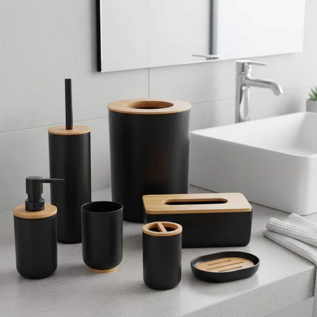 Padang Bathroom Accessories Set Bamboo