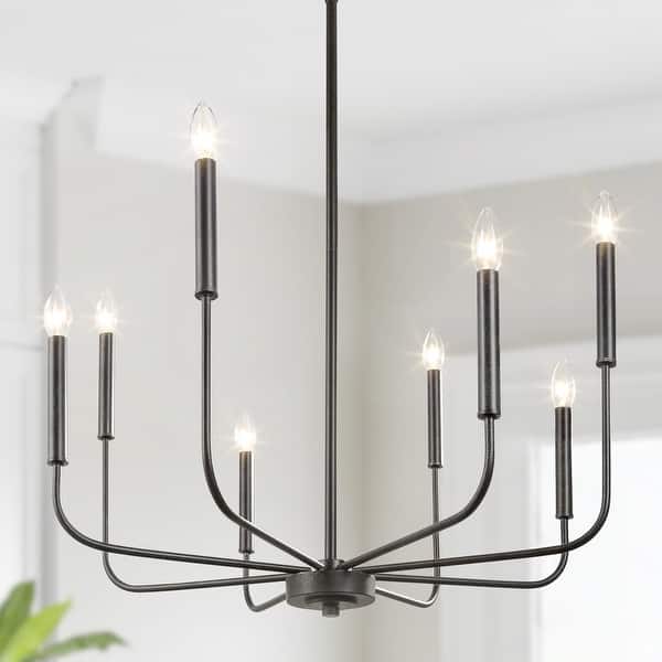 slide 2 of 17, Modern Farmhouse 8-Light Chandelier Classic Candle Lights for Dining Room