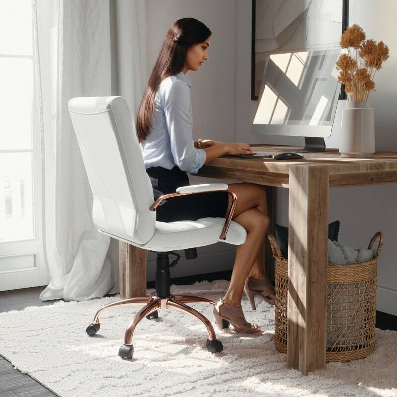 Mid-back LeatherSoft Executive Swivel Office Chair