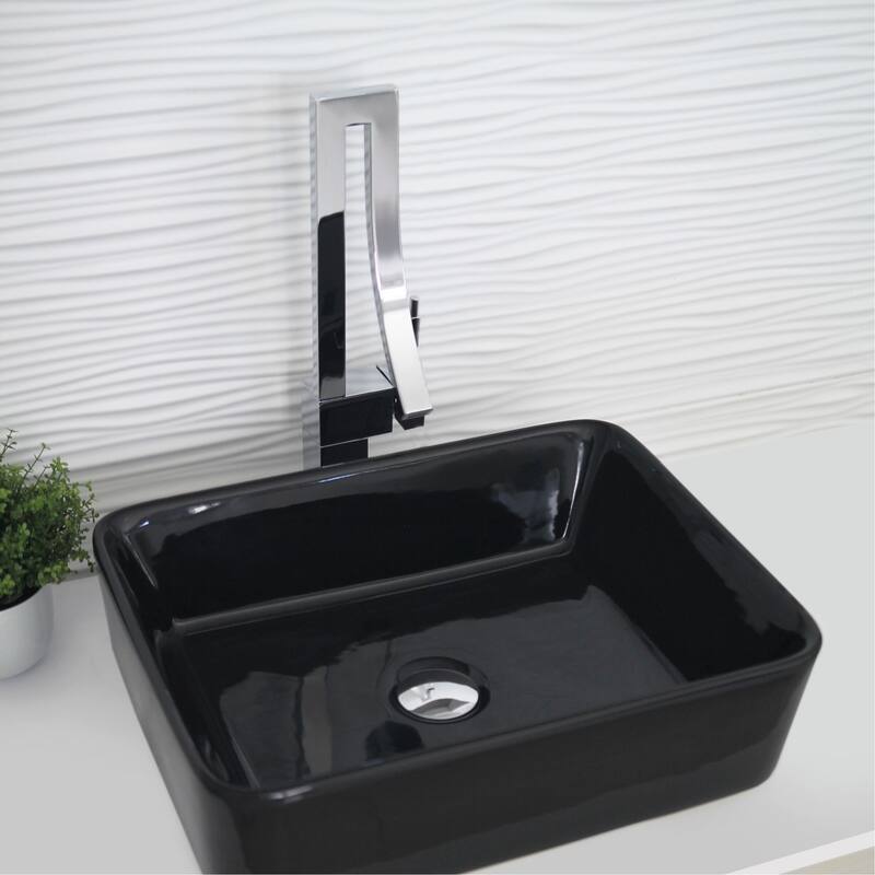 STYLISH Single Handle Bathroom Faucet for Single Hole Brass Vessel Mixer Tap - Faucet Height: 17 1/2" | Spout Height: 8"