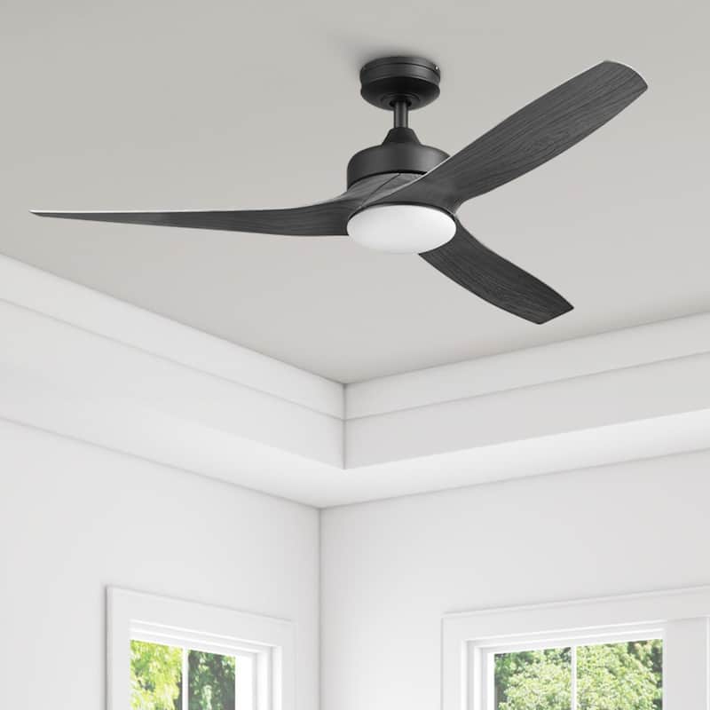 52" Honeywell Lynton Indoor/Outdoor Ceiling Fan with Color Changing LED Light, Remote Control, High Performance Blades - 52 Inches - Charcoal Brown - Hardwired