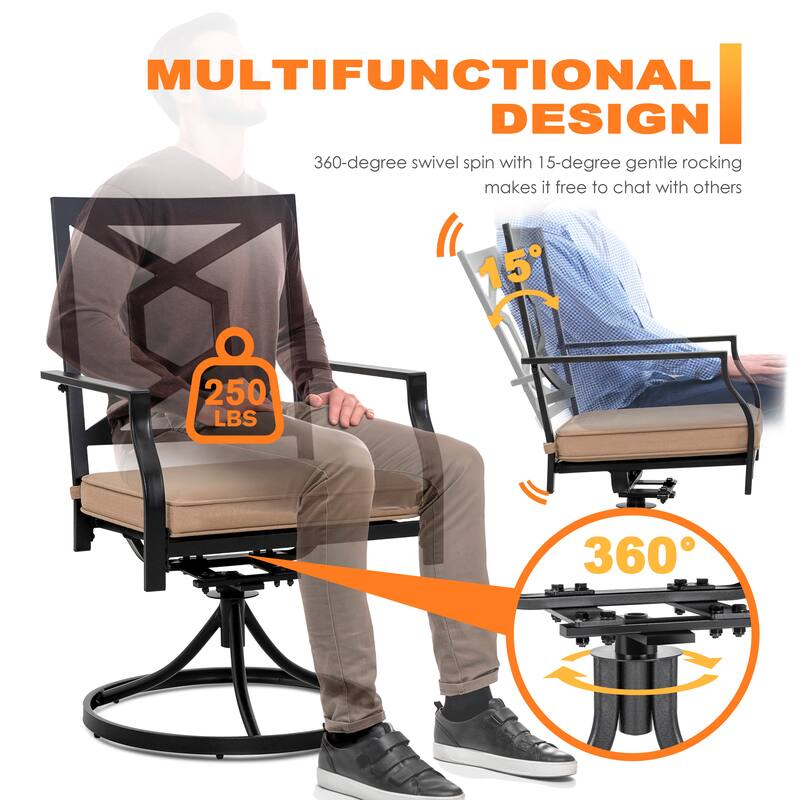Dining Swivel Chair Set with Cushion