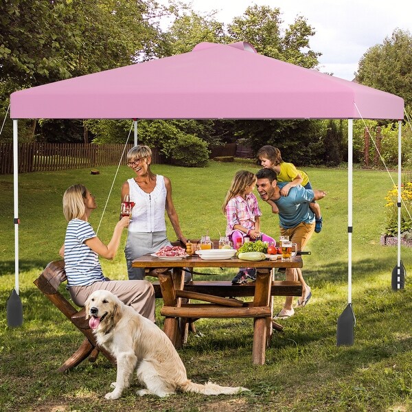 10x10 FT Pop Up Canopy Tent with Sidewall and Wheels for Outdoor