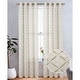 preview thumbnail 2 of 1, Boca Metallic Embroidered Linen Look Grommet Window Curtain Panel, 54x84 Inches - 54x84 Inches Green