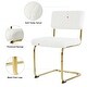 preview thumbnail 25 of 28, Teddy Dining Chair Set of 2 with Upholstered Back Accent Chair and C-Shaped Metal Legs Vanity Chair, Student Desk Chair