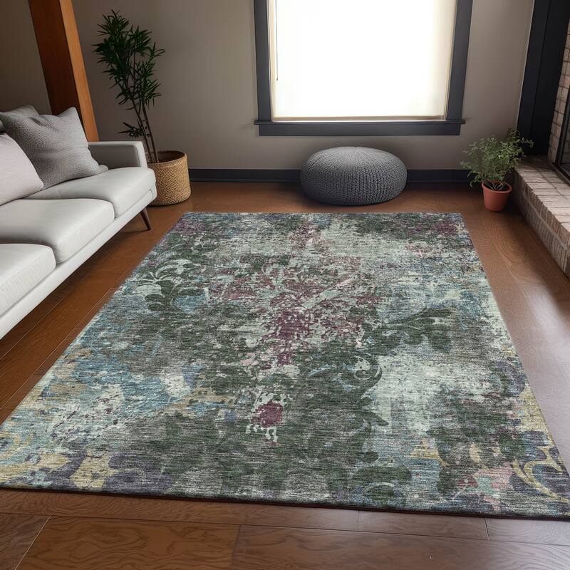 Premium Washable Super Soft Traditional Damask Mayfield Rug