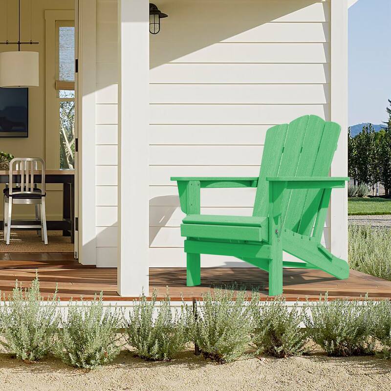 Outdoor HDPE Folding Classic Adirondack Chair All-Weather