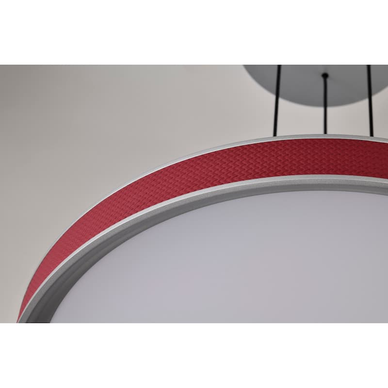 Bandon 20 Inch LED Pendant Gray with Red Wrap Acrylic Lens